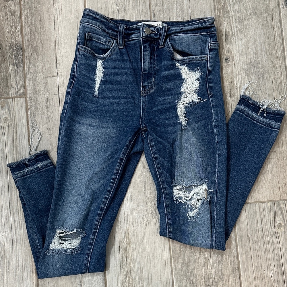 Stylish Distressed Blue Skinny Jeans